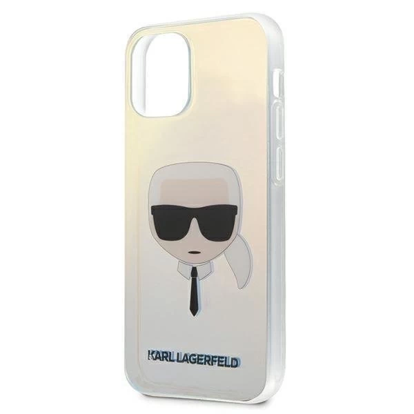 Karl Lagerfeld KLHCP12SPCKHML iPhone 12 mini 5,4" vícebarevný pevný obal Iridescent Karl`s Head